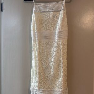 Topshop Cream Lace Slip Dress